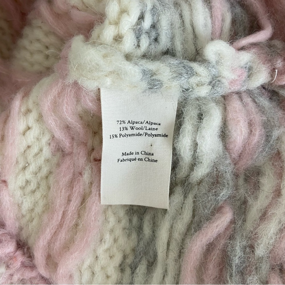 LoveShackFancy Rosie Pullover Sweater Alpaca Pink Cream Fair Isle Milky - Picture 8 of 12